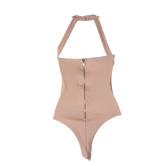 Naked Wardrobe Women Small Caged Halter Bodysuit Cutout Pink Clubwear Festival - Picture 5 of 12
